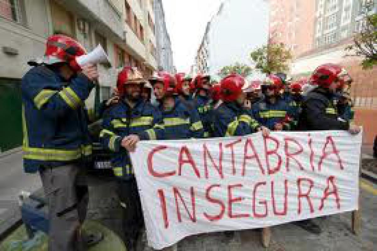 Movilizacin de los bomberos de Cantabria